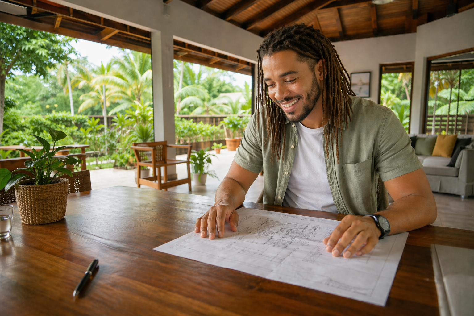 jeune primo accedant guyane Jeune primo-accédant en Guyane consultant un plan de financement immobilier avec PTZ et aides disponibles